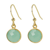 Chalcedony Bezel Drop Earrings