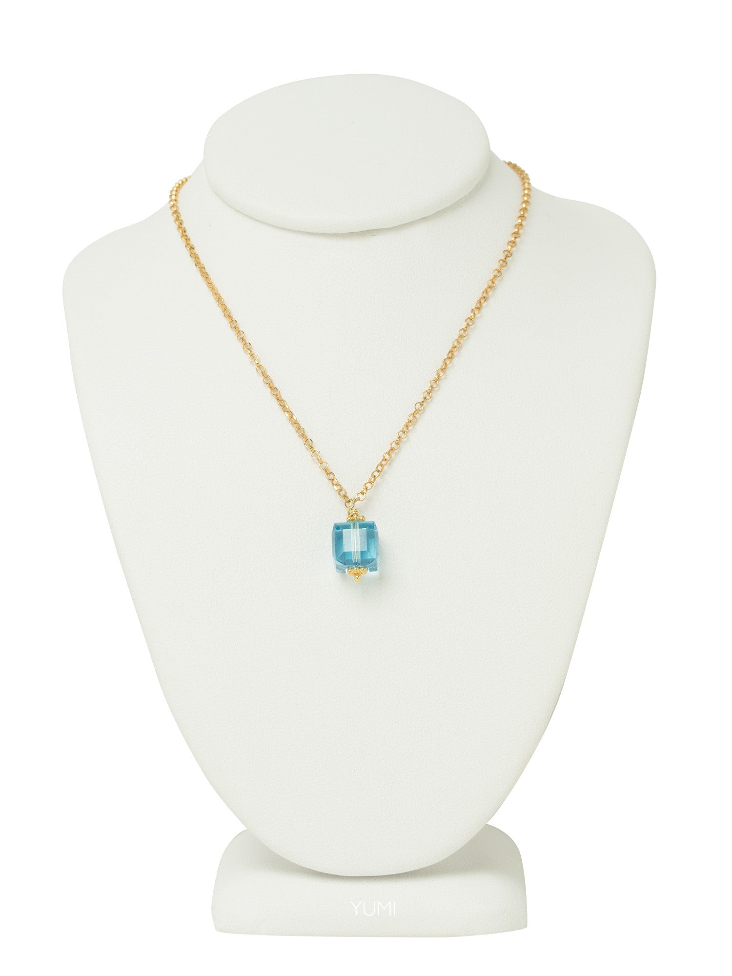 March (Aquamarine) Birthstone Necklace Created with Zircondia® Crystals by  Philip Jones Jewellery
