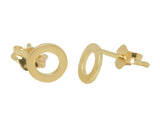 Tiny Gold Circle Stud Earrings