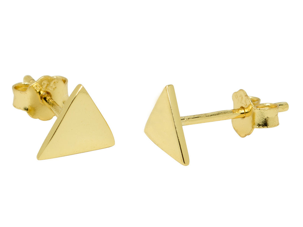 Tiny Gold Triangle Stud Earrings