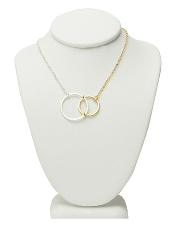 Gold/Silver Abstract Circle Necklace