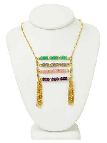 Gemstone Ladder Necklace