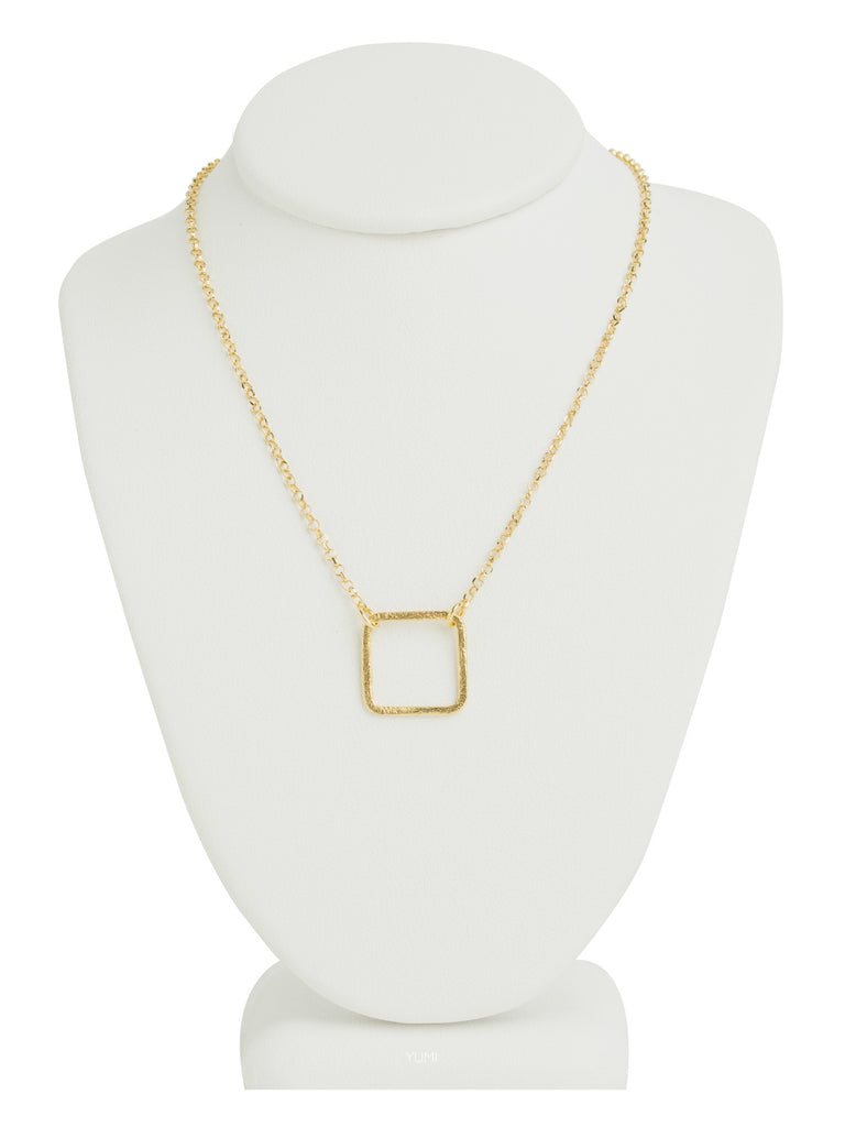 Small Gold Square Necklace