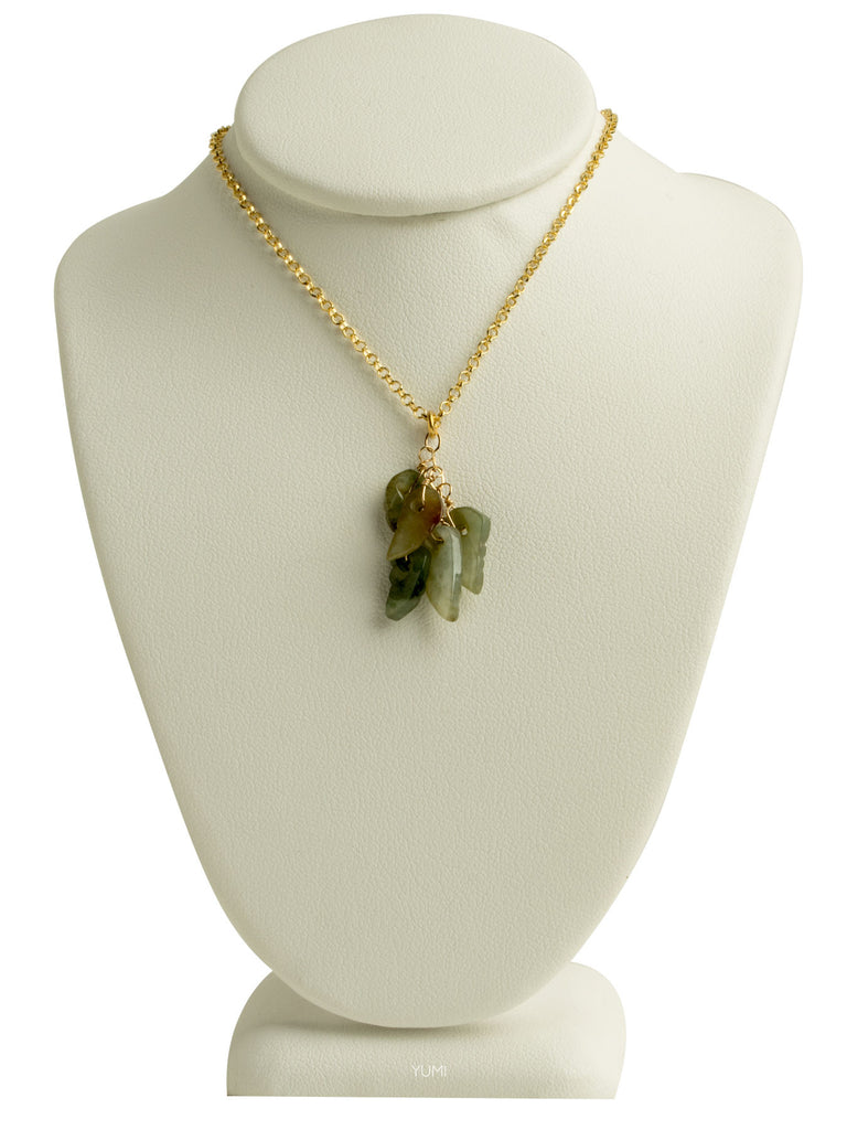 Jade Leaves Charm Necklace