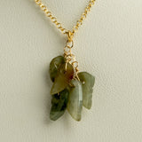 Jade Leaves Charm Necklace