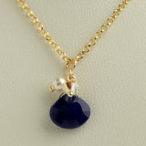 Blue Lapis Teardrop Pendant Necklace