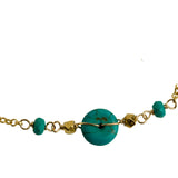 Turquoise Coin + Gold Nugget Bracelet
