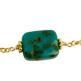 Rectangular Turquoise Blue Stone Bracelet
