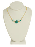Turquoise Coin + Golden Nugget Necklace
