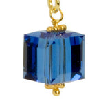 Sapphire Blue Cube Earrings