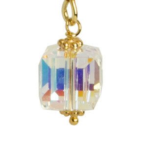 AB Clear Crystal Cube Earrings