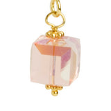 Light Rose Pink Crystal Cube Earrings