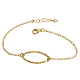 Gold Hammered Oval Bracelet