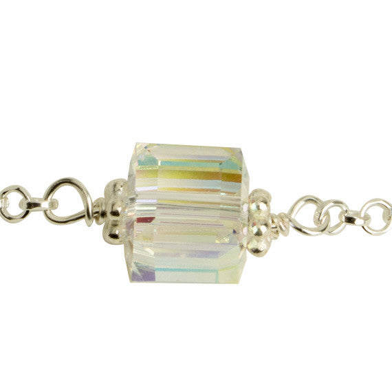 AB Crystal Cube Chain Bracelet