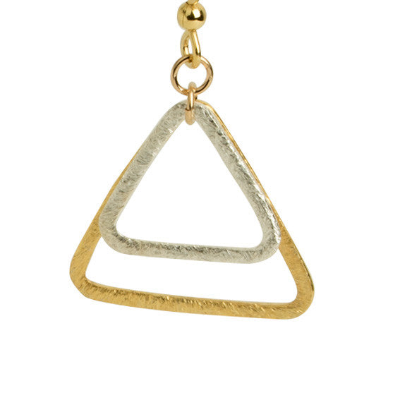 Silver + Gold Triangle Earrings
