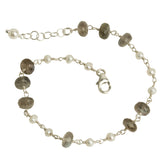 Labradorite + Pearl Bracelet