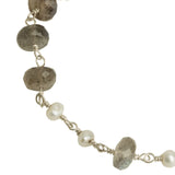 Labradorite + Pearl Bracelet