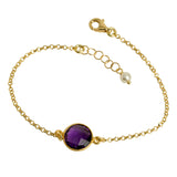 Amethyst Bezel Bracelet