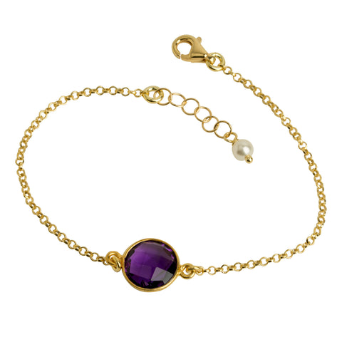 Amethyst Bezel Bracelet