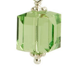 Peridot Green Crystal Cube Earrings