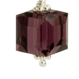 Amethyst Purple Crystal Cube Earrings