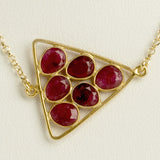 Garnet Triangle Cluster Necklace