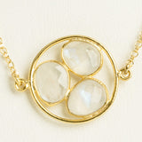 Moonstone Cluster Necklace