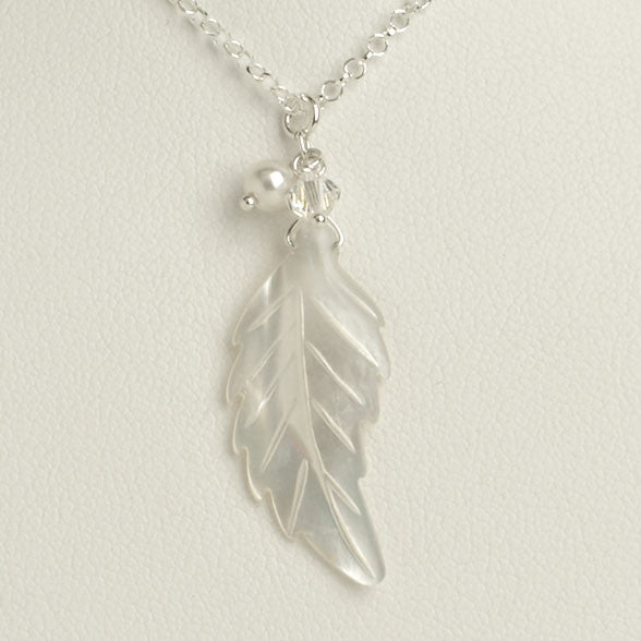 Magnolia Pearl Leaf Pendant Necklace