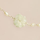 Pearls + Flowers Jade Anklet