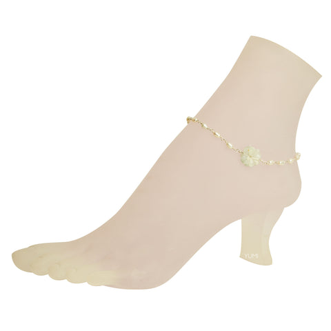 Pearls + Flowers Jade Anklet