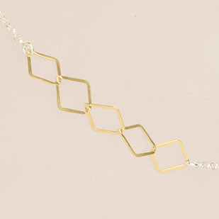 Mixed Metals Diamond Chain Anklet