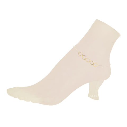 Mixed Metals Diamond Chain Anklet
