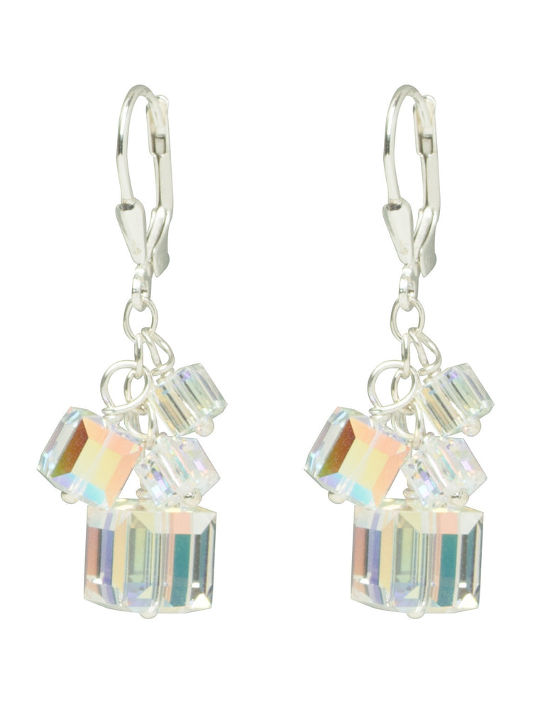 AB Swarovski Crystal Cube Earrings