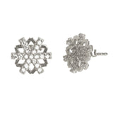 Floral CZ Snowflake Stud Earrings