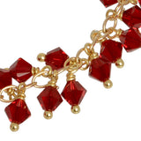 Garnet Red Crystal Charm Bracelet