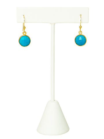 Turquoise Bezel Drop Earrings