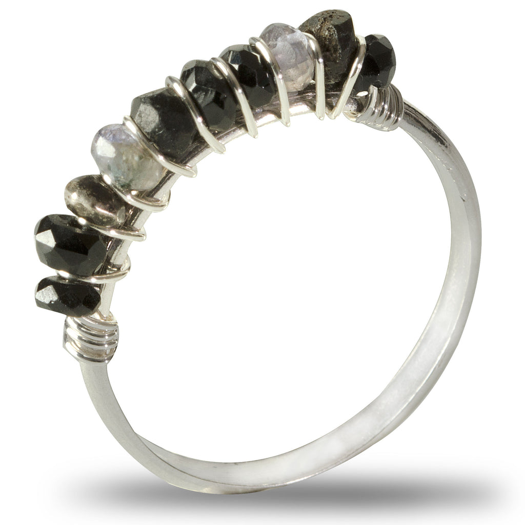 Onyx/Quartz Gemstone Ring
