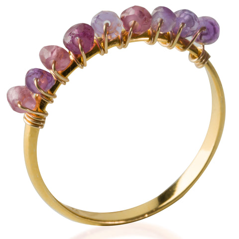 Gold Amethyst Gemstone Ring