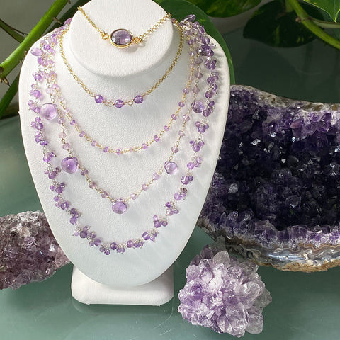 Amethyst Purple Choker Necklaces - Collection 8/8/20