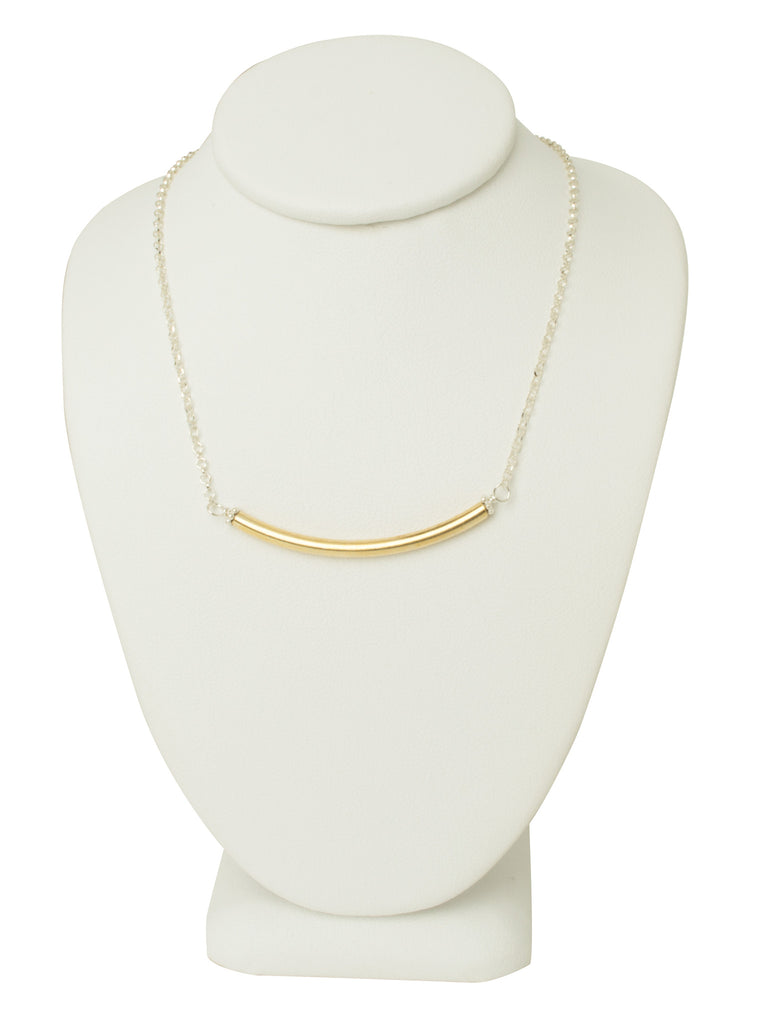 Thin Gold Bar Duo Necklace
