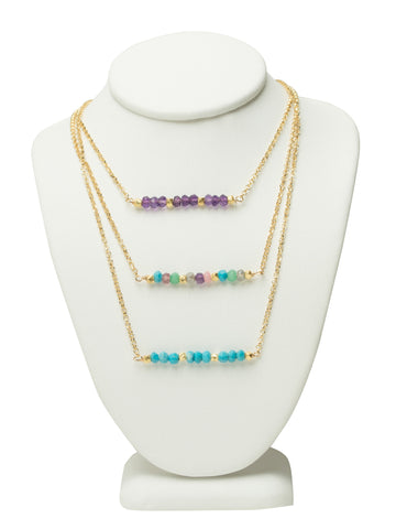 Gemstone Line Necklace