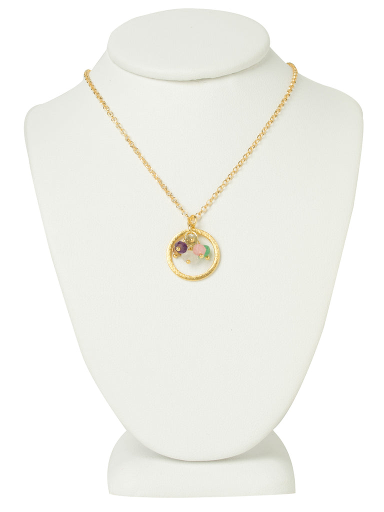 Bursting Color Gemstones Eternity Necklace