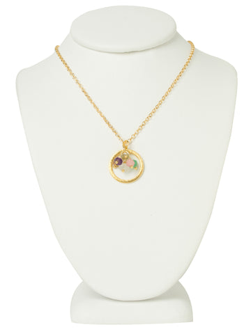 Bursting Color Gemstones Eternity Necklace