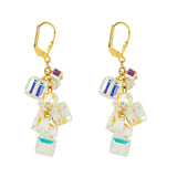 Silver Abstract Cubes Charm Earrings