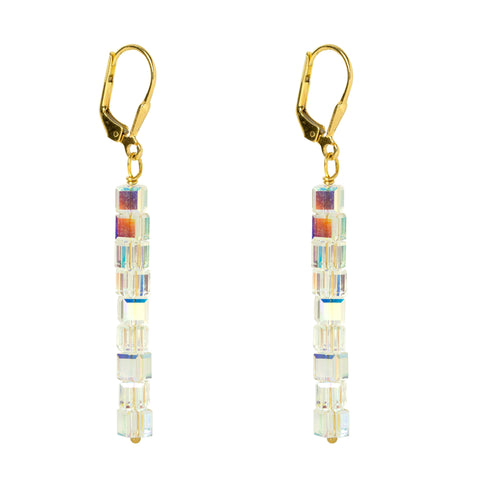 Gold Crystal Line Earrings