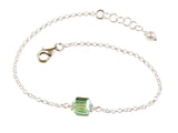 Emerald Green Crystal Cube Chain Bracelet