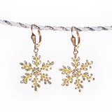 Golden Snowflake CZ Earrings
