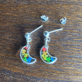 Rainbow Moon Stud Earrings - BG72