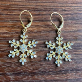 Golden Snowflake CZ Earrings