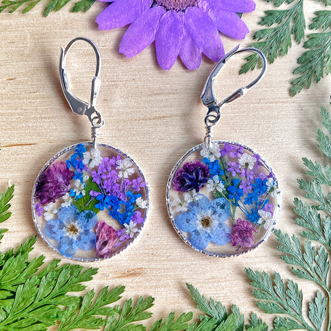 Periwinkle Botanical Garden Earrings - BG50